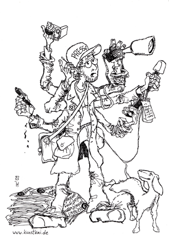 Cartoon: Der Journalist der Zukunft (medium) by kunstkai tagged journalismus,heute,der