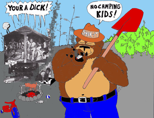 Cartoon: Smokey sez. (medium) by DaD O Matic tagged smokey,weed,kids,pot,munchies