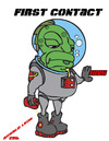 Cartoon: FIRST CONTACT.......HIGH (small) by DaD O Matic tagged alien,drugs,alcohol,et