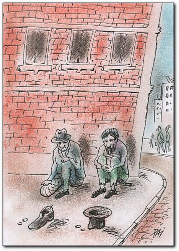 Cartoon: beggary (medium) by penapai tagged beggars