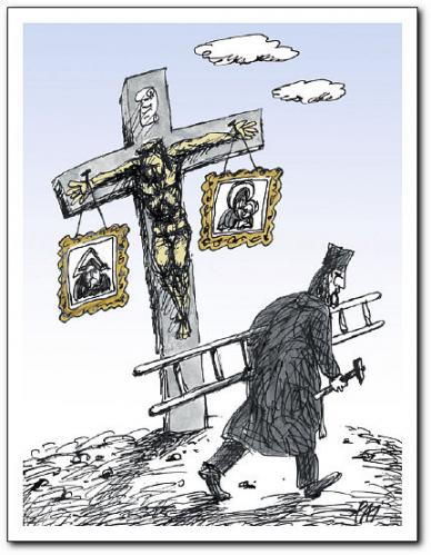 Cartoon: crucifixion (medium) by penapai tagged religion