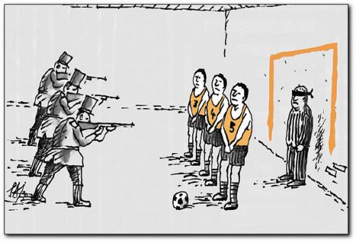 Cartoon: footbal 2 (medium) by penapai tagged execution