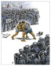 Cartoon: protesters (small) by penapai tagged police,protesters