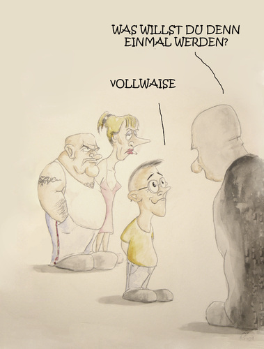 Cartoon: Vollwaise (medium) by philipolippi tagged waisenkind