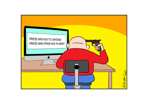 Cartoon: Last Resort (medium) by bobele tagged computer