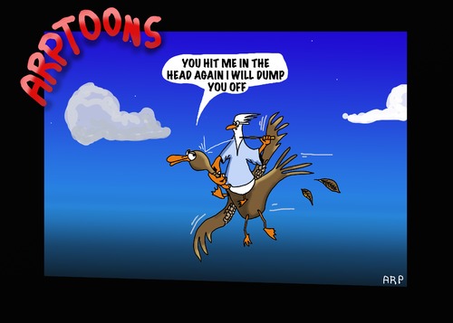 Cartoon: BIRDTHING (medium) by tonyp tagged arp,bird,thing,flying,sky,clouds