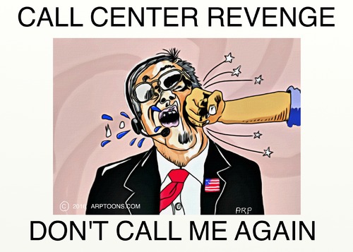 Cartoon: CALL CENTER REVENGE (medium) by tonyp tagged arp,even,phone,calls,sales,politics