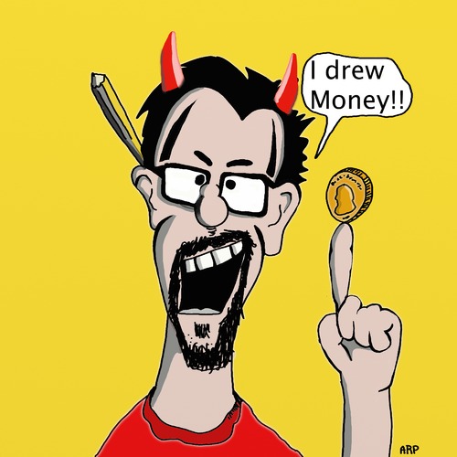 Cartoon: I drew Money (medium) by tonyp tagged arp,money,drew,draw,arptoons,coin