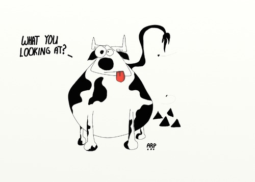 Cartoon: Looking at (medium) by tonyp tagged arp,cow,look,looking,arptoons