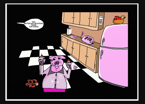Cartoon: Pigs do this stuff (medium) by tonyp tagged arp,pigs,pink,cup,cakes