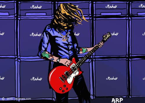 Cartoon: Rocker with Big Amps (medium) by tonyp tagged arp,rock,guitar,rocker,arptoons