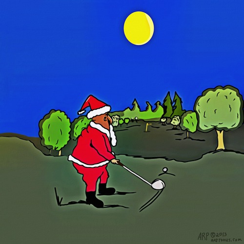 Cartoon: Santa takes a break (medium) by tonyp tagged arp,arptoons,tonyp,santa,golf