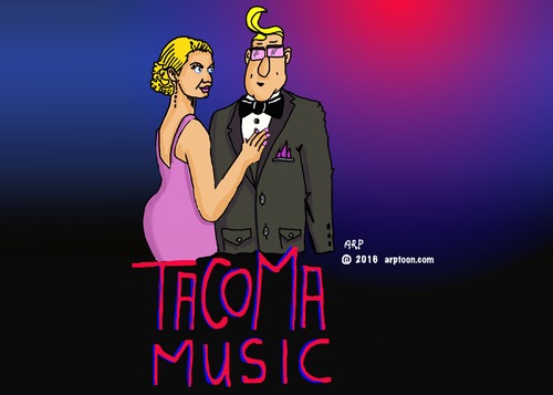 Cartoon: TACOMA MUSIC SCENE (medium) by tonyp tagged arp,music,scene,fun,colorful
