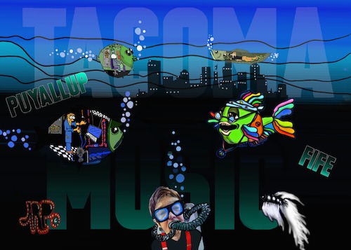 Cartoon: TACOMAMUSIC (medium) by tonyp tagged arp,seattle,tacoma,music