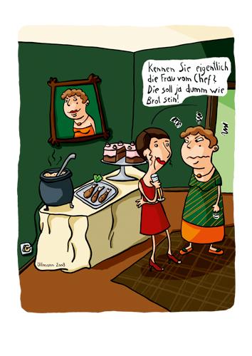 Cartoon: Dummes Brot (medium) by ullmann tagged brot,dumm,empfang,chef,frau,smalltalk,buffet
