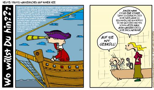 Cartoon: Badewannenpirat (medium) by The Ripple Brook tagged baby,pirat,badewanne