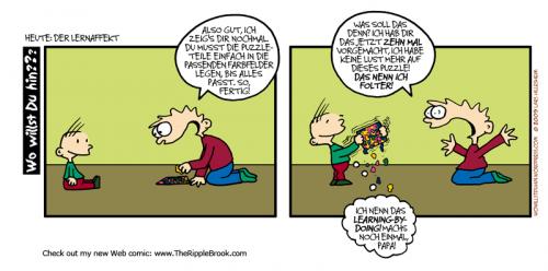 Cartoon: Fuzzelpuzzel (medium) by The Ripple Brook tagged baby,puzzel,geduld,lernen