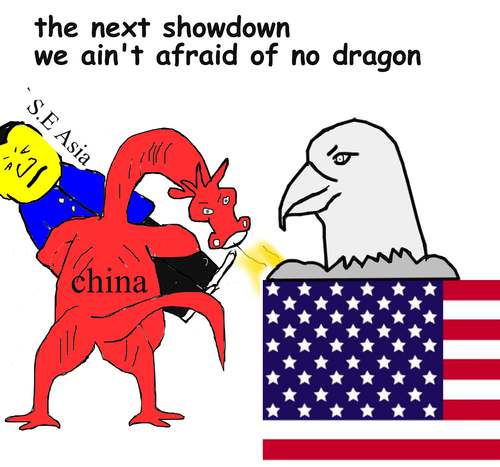 Cartoon: China and the U.S. (medium) by Cocotero tagged china,us,conflict