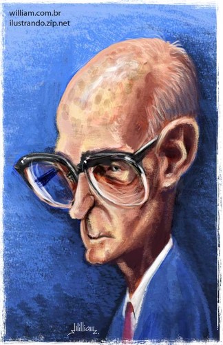 Cartoon: Carlos Drummond de Andrade (medium) by William Medeiros tagged poet,writer,escritor,literature