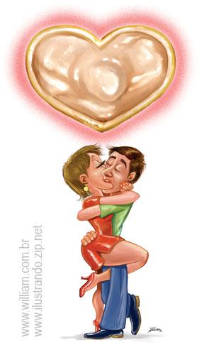 Cartoon: Love is... to prevent! (medium) by William Medeiros tagged love,kiss,siada,aids,condom