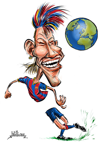 Cartoon: Neymar (medium) by William Medeiros tagged soccer,futebol,barcelona