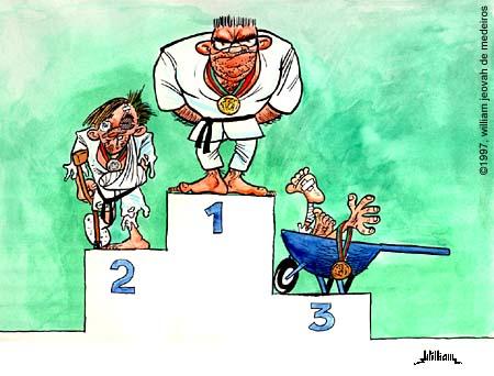 Cartoon: Podium (medium) by William Medeiros tagged judo,sport