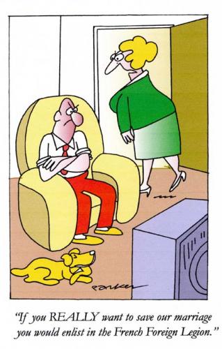 Cartoon: Foreign Legion (medium) by daveparker tagged foreign,legion,disgruntled,husband,nagging,wife