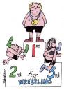 Cartoon: All in. (small) by daveparker tagged wrestling,podium,runners,up,