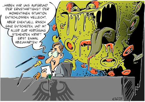 Cartoon: Endlich passiert was (medium) by eisi tagged omicron,corona,entschlusslos,politik