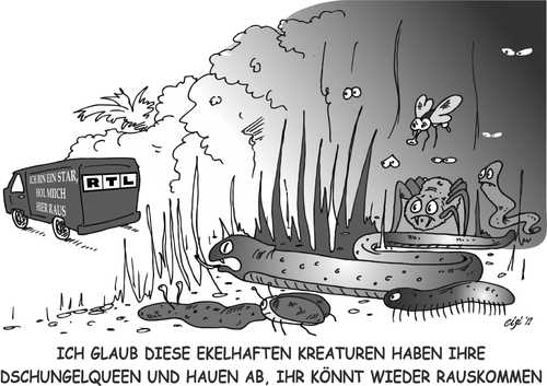 Cartoon: Ich bin ein Star hol mich hier (medium) by eisi tagged tv,rtl,private,ekel,fernsehen,promis