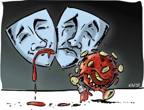 Cartoon: Kultur  2020 (medium) by eisi tagged kultur,corona,lockdown