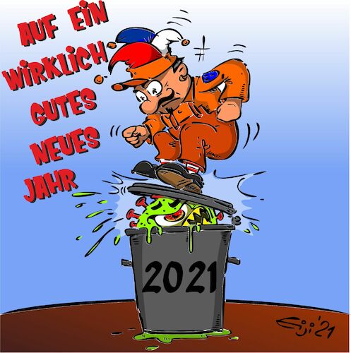 Cartoon: Silvester (medium) by eisi tagged 2021,jahreswechsel,corona