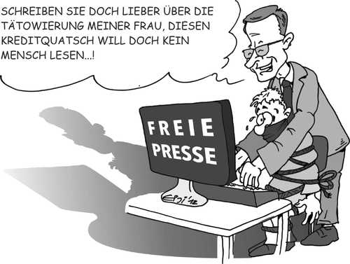 Cartoon: Wulff und die Pressefreiheit (medium) by eisi tagged bundespräsident,wulff,pressefreiheit