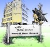 Cartoon: Mad Bank Hypo Real Estate (small) by Jot tagged finanzkrise,hypo,real,estate