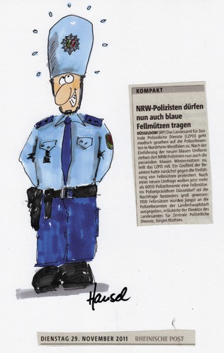 Cartoon: Fellmütze (medium) by Hansel tagged polizei