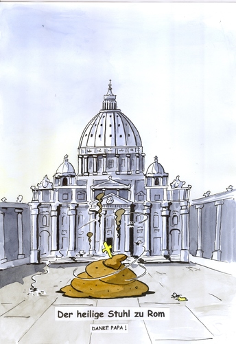 Cartoon: Der heilige Stuhl (medium) by widmann tagged kirche,papst,rom,vatikan,petersdom