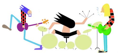Cartoon: Nirvana (medium) by juniorlopes tagged caricature,nirvana,illustration,karikatur,künstler,hommage,portrait,band,rock,musik,usa,metal,auflösung,trennung