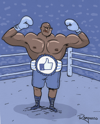 Cartoon: Mr Like Tyson (medium) by Marcelo Rampazzo tagged champion,boxe,facebook,likes,champion,boxe,facebook,likes