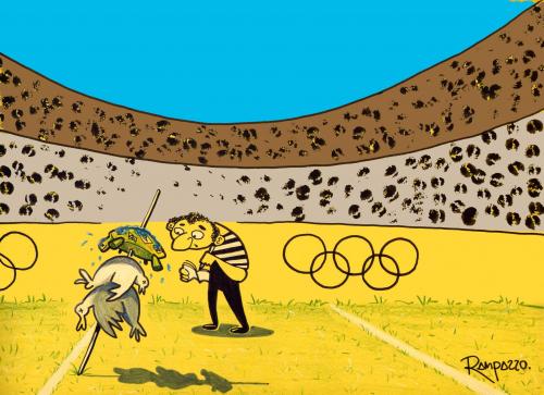 Cartoon: Olimpic games (medium) by Marcelo Rampazzo tagged olimpic,games,,olympische,spiele,olympia,sport,sportler,stadion,leichtathletik,athleten,speerwurf,speer,aufspießen,spieß,tiere,punkte,olympische spiele