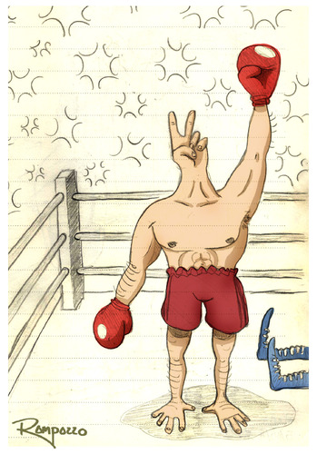 Cartoon: The Champion (medium) by Marcelo Rampazzo tagged champion,boxer,fight,boxer,champion,kampf