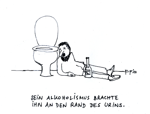 Cartoon: Bis an den Rand des Urins (medium) by Florian France tagged toon,rand,ruin,urine,frage,muss,man,witze,erklären
