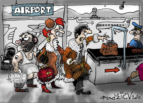 Cartoon: airport.... (medium) by ivo tagged wow