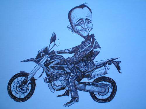 Cartoon: biker (medium) by ivo tagged wau