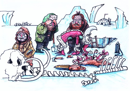 Cartoon: santa ist dead (medium) by ivo tagged wau