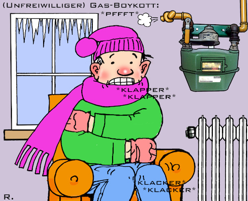 Cartoon: Gas-Boykott - Frieren mit Herz (medium) by RachelGold tagged russland,ukraine,krieg,sanktionen,energie,öl,gas,boykott,frieren,blackout,russland,ukraine,krieg,sanktionen,energie,öl,gas,boykott,frieren,blackout