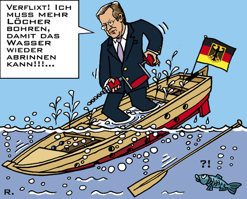 Cartoon: Selbstrettungsversuche (medium) by RachelGold tagged selbstrettungsversuch,affäre,wulff,bundespräsident,deutschland