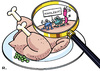 Cartoon: Fleischkontrollen (small) by RachelGold tagged kontrolle,lebensmittel,fleisch,geflügel,proben,global2000