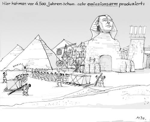 Cartoon: Ägypten (medium) by MarkusSzy tagged ägypten,kairo,klimagipfel,co2,emmissionen,produktion,baustelle,pharaonen,pyramiden