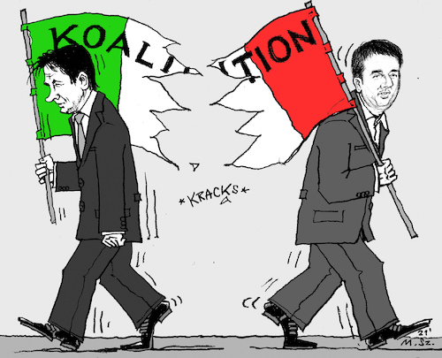 Cartoon: Italien Koalition Ex (medium) by MarkusSzy tagged italien,regierung,ex,ausscheiden,renzi,fraktion,koalition,krise