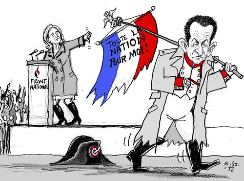 Cartoon: No support from ultra-right (medium) by MarkusSzy tagged france,election,sarkozy,le,pen,recommentation,napoleon